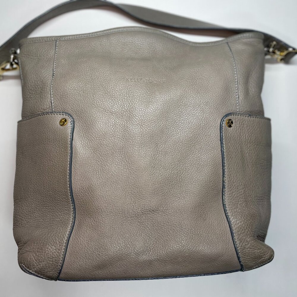 Kelly Tooke Leslie Shoulder Bag (Gray with red suede interior)